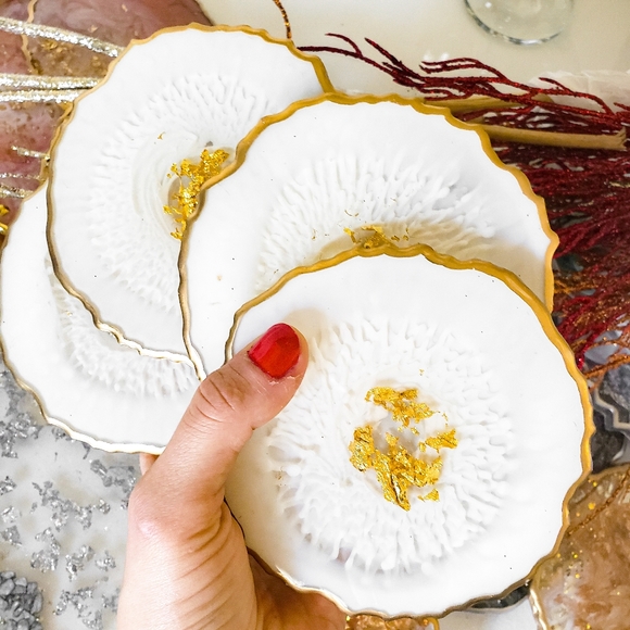 Handmade by Lunaries Other - Resin Geode Coaster Set, Home Decor, Gift